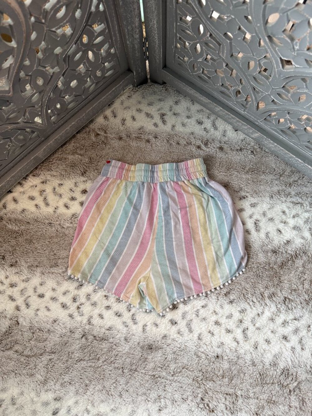 Rumi + Ryder rainbow stripes shorts girls small pastel girlhoodcore summer - Picture 6 of 8